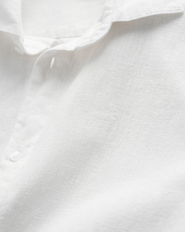 Camisa de manga curta em linho e algod&atilde;o Teens