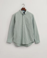 Camisa em tecido Oxford leve &agrave;s riscas regular fit