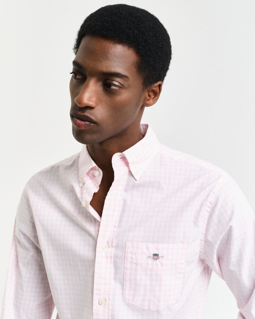 Camisa em popelina gingham Classic regular fit