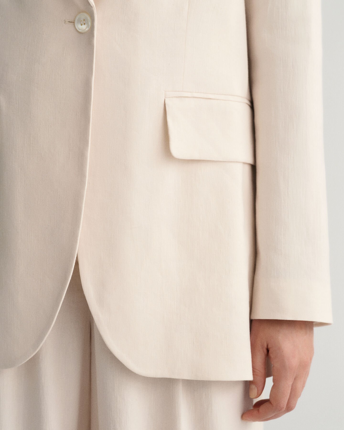 Blazer em linho com elastano regular fit