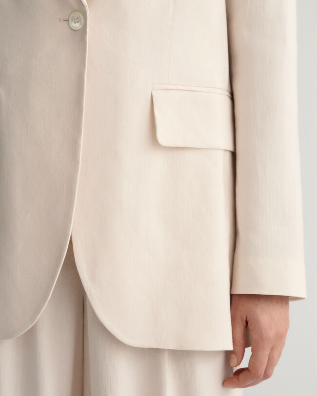 Blazer em linho com elastano regular fit