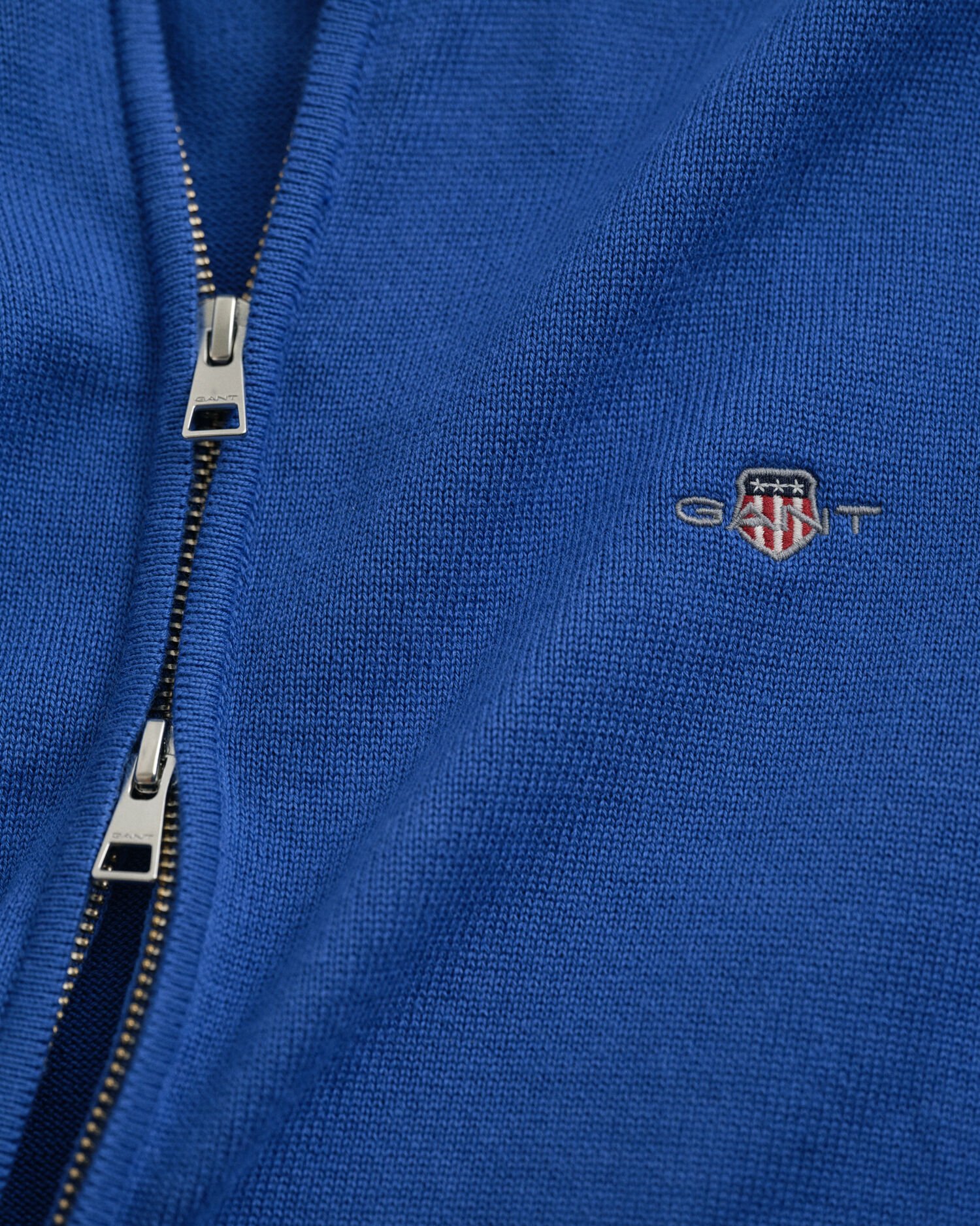 Casaco de malha com fecho de correr Casual Cotton