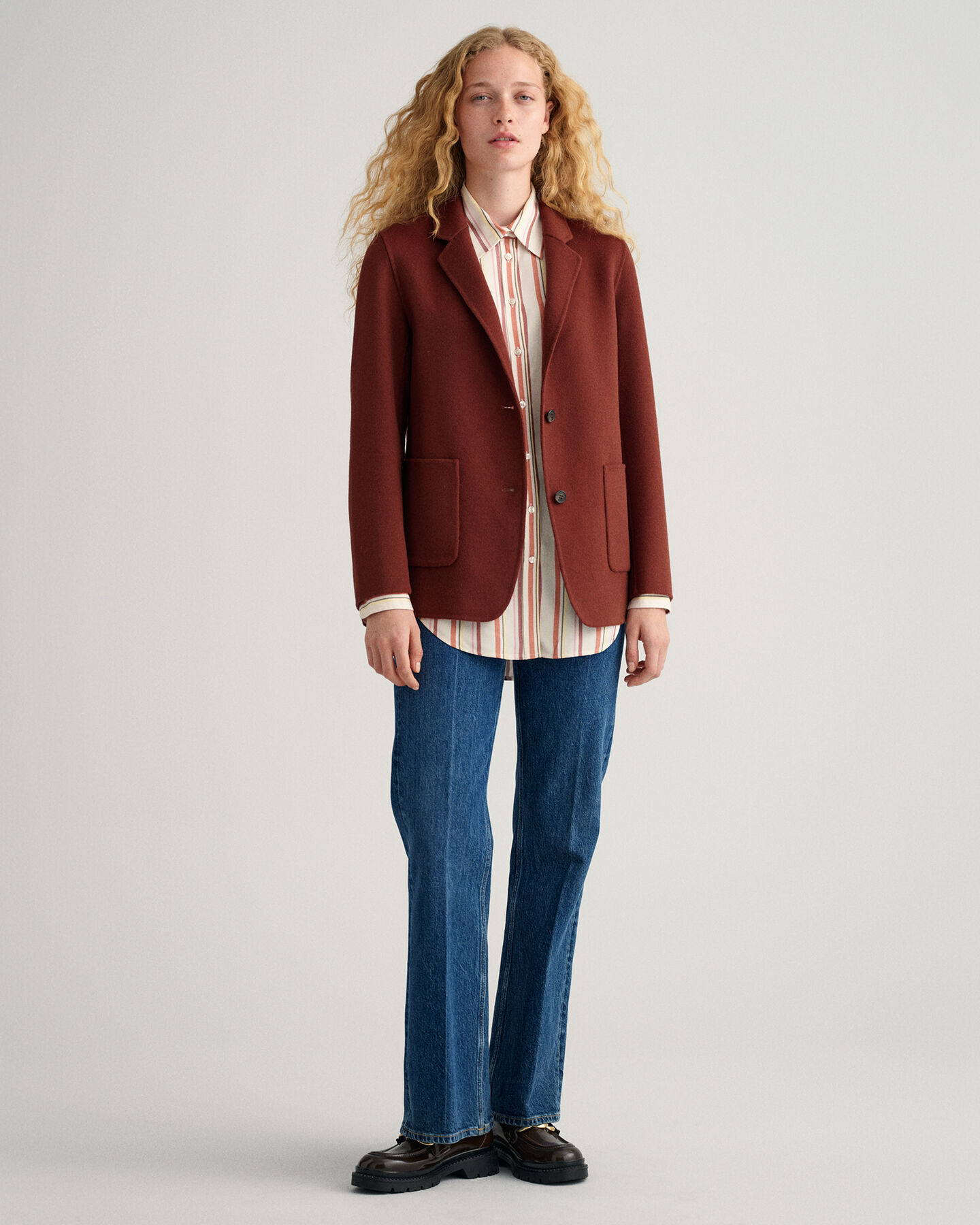 Blazer a direito cosido à mão