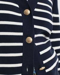 Casaco de malha de algodão às riscas