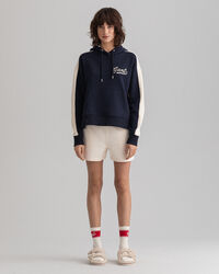 Sweatshirt com capuz e bloco de cor