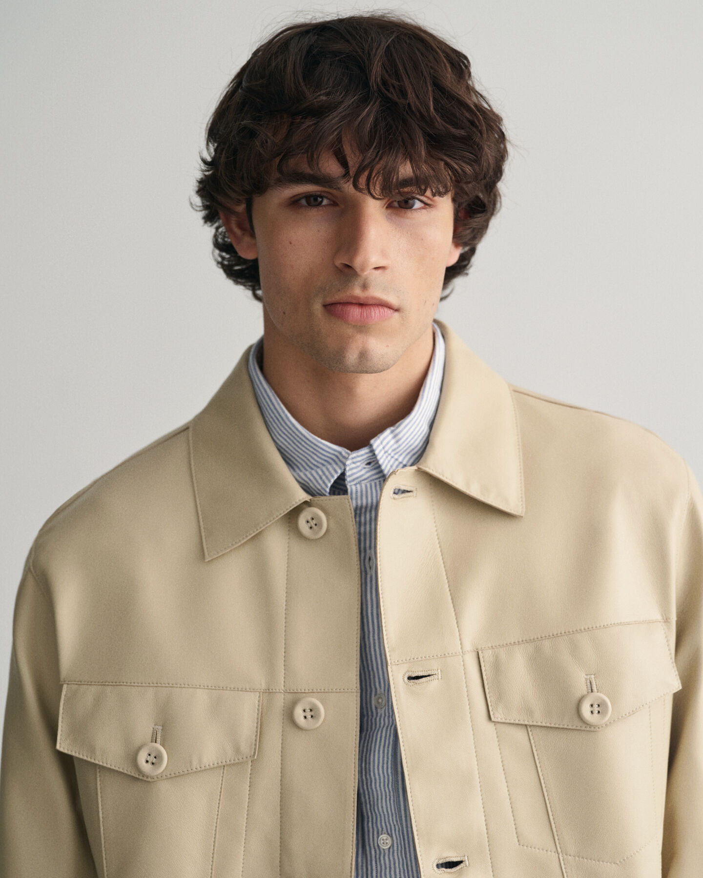 Casaco em pele Trucker