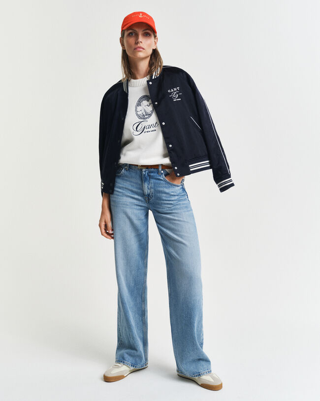 Camisola de malha com decote redondo em algodão Graphic