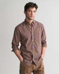 Camisa em sarja leve Gingham regular fit