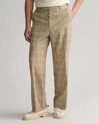 Calças formais com padrão de xadrez