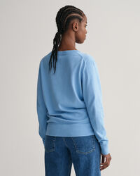 Sweatshirt com decote em V em algodão leve