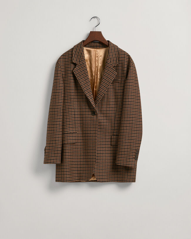 Blazer com padrão de xadrez oversized