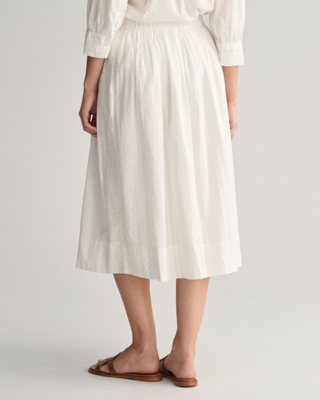 Saia Pull-On às riscas Seersucker