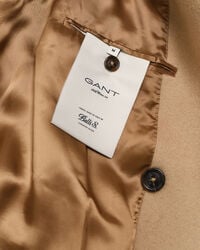 Sobretudo em lã com frente de trespasse