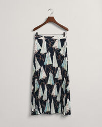 Saia com pregas com estampado Sailing