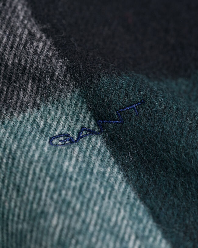 Cachecol em lã de merino com padrão de xadrez