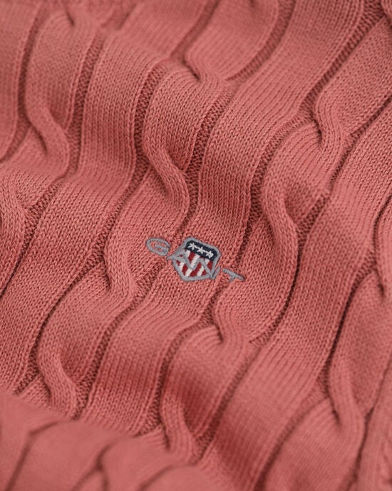 Camisola de malha entrançada com decote redondo em algodão com elastano Teen Girls