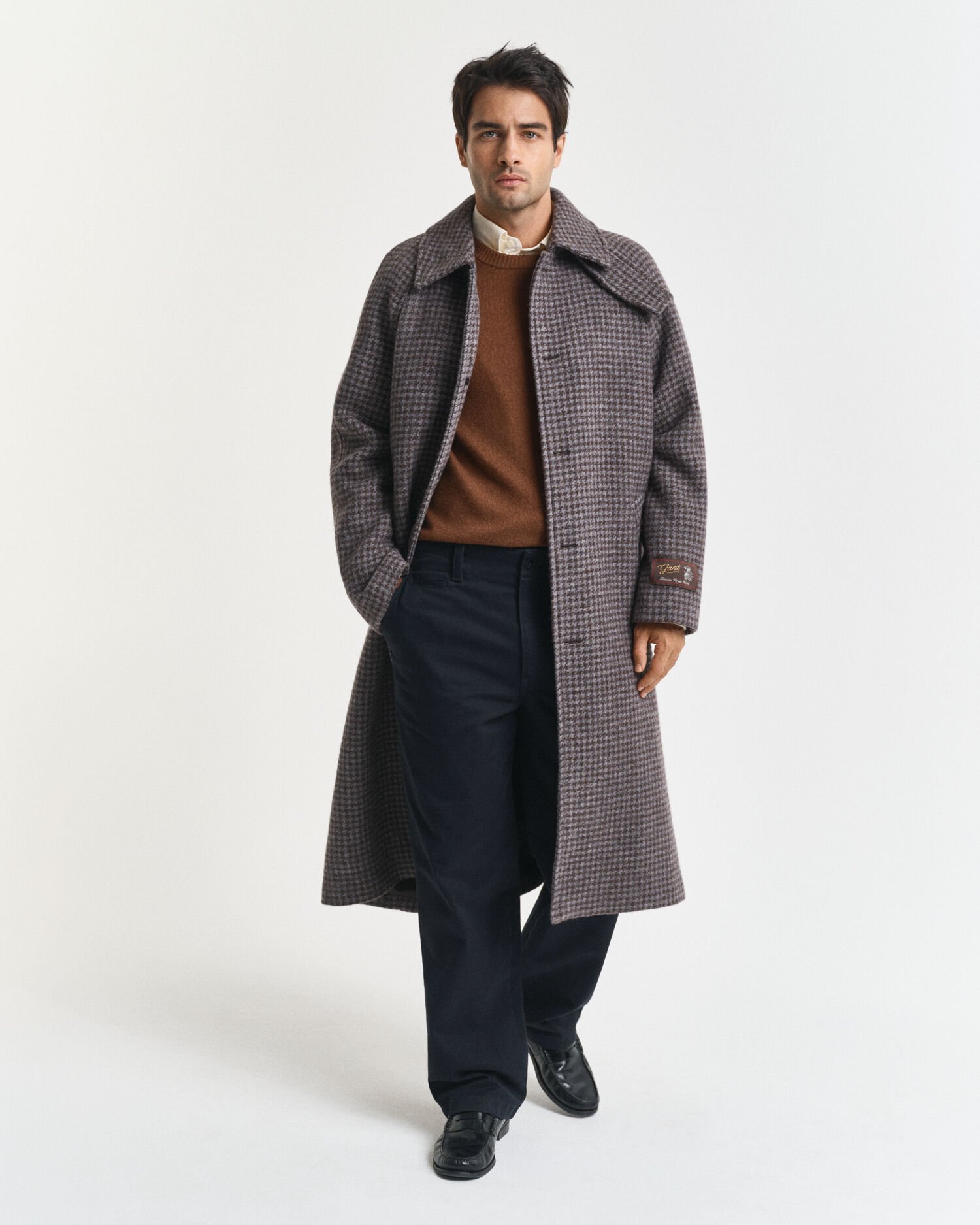 Camisola de malha com decote redondo em caxemira