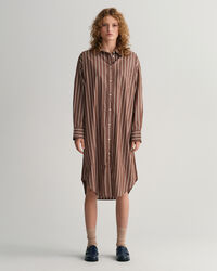 Vestido-camisa &agrave;s riscas oversized