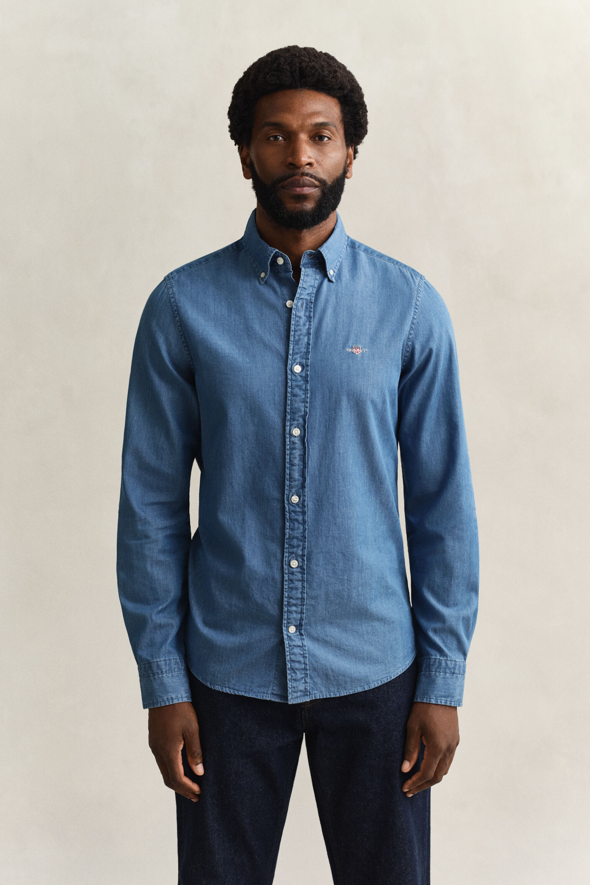 Camisa índigo slim fit