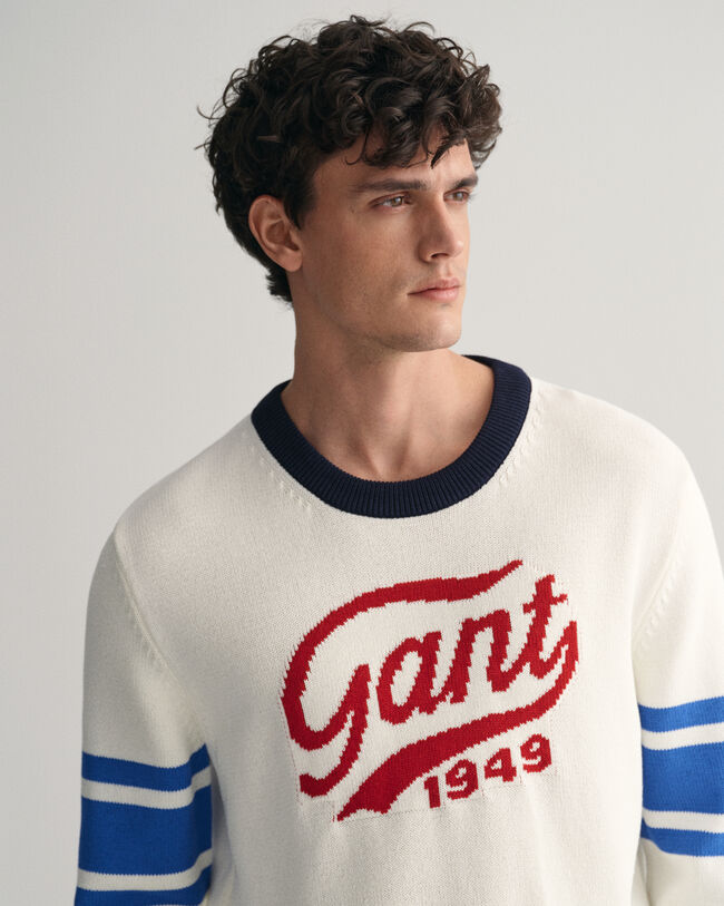 Camisola de malha com decote redondo GANT Varsity
