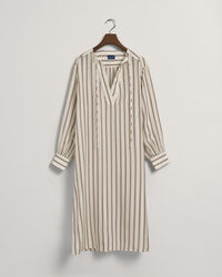 Cafetã com decote em V às riscas