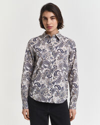 Camisa em voile de algodão com padrão paisley