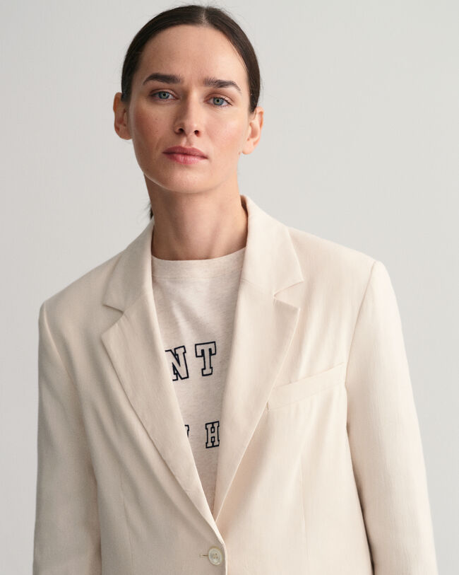 Blazer em linho com elastano regular fit