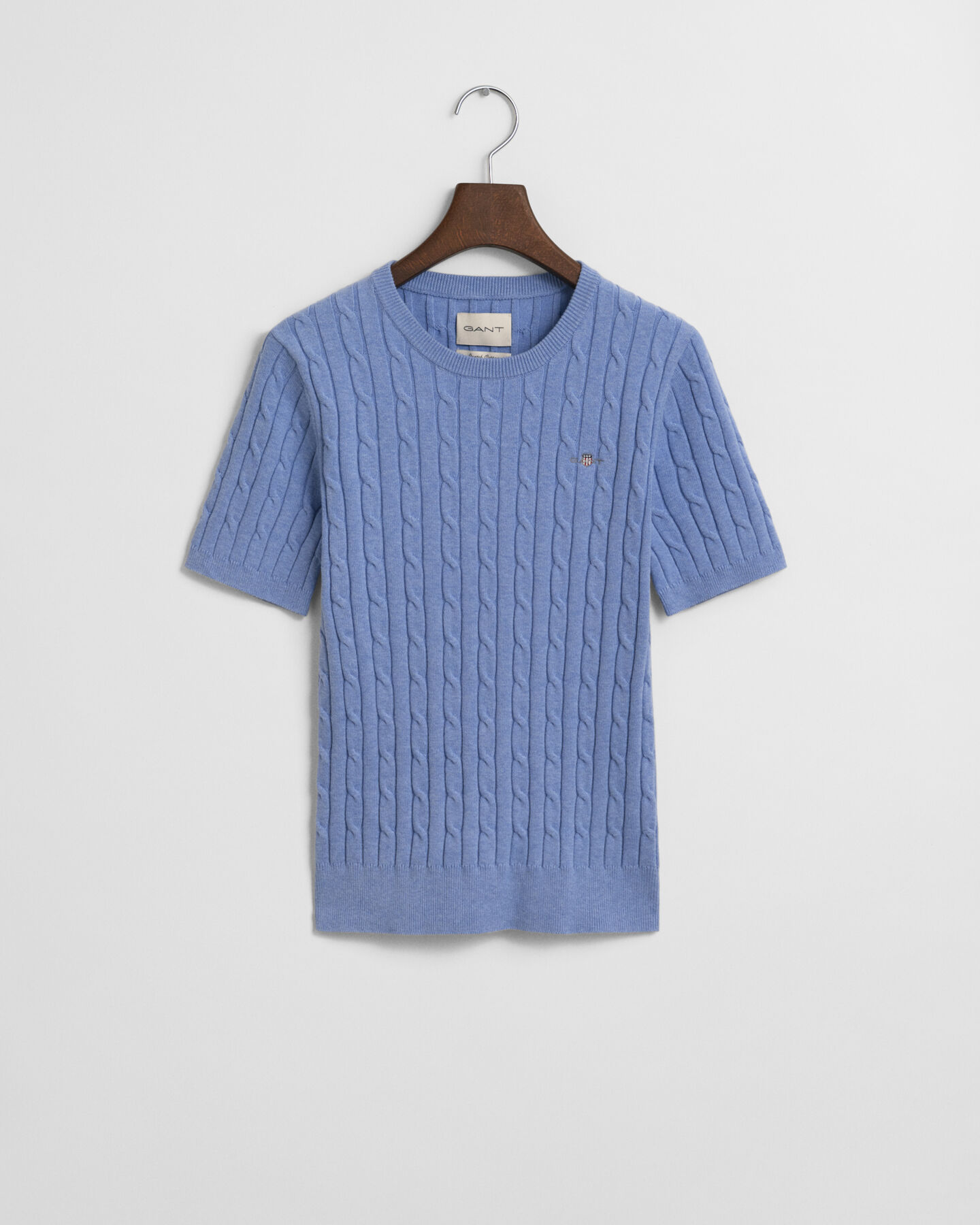 Camisola de malha entrançada em algodão com elastano