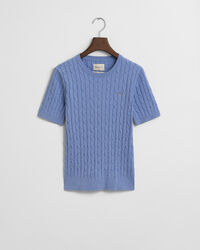 Camisola de malha entrançada em algodão com elastano