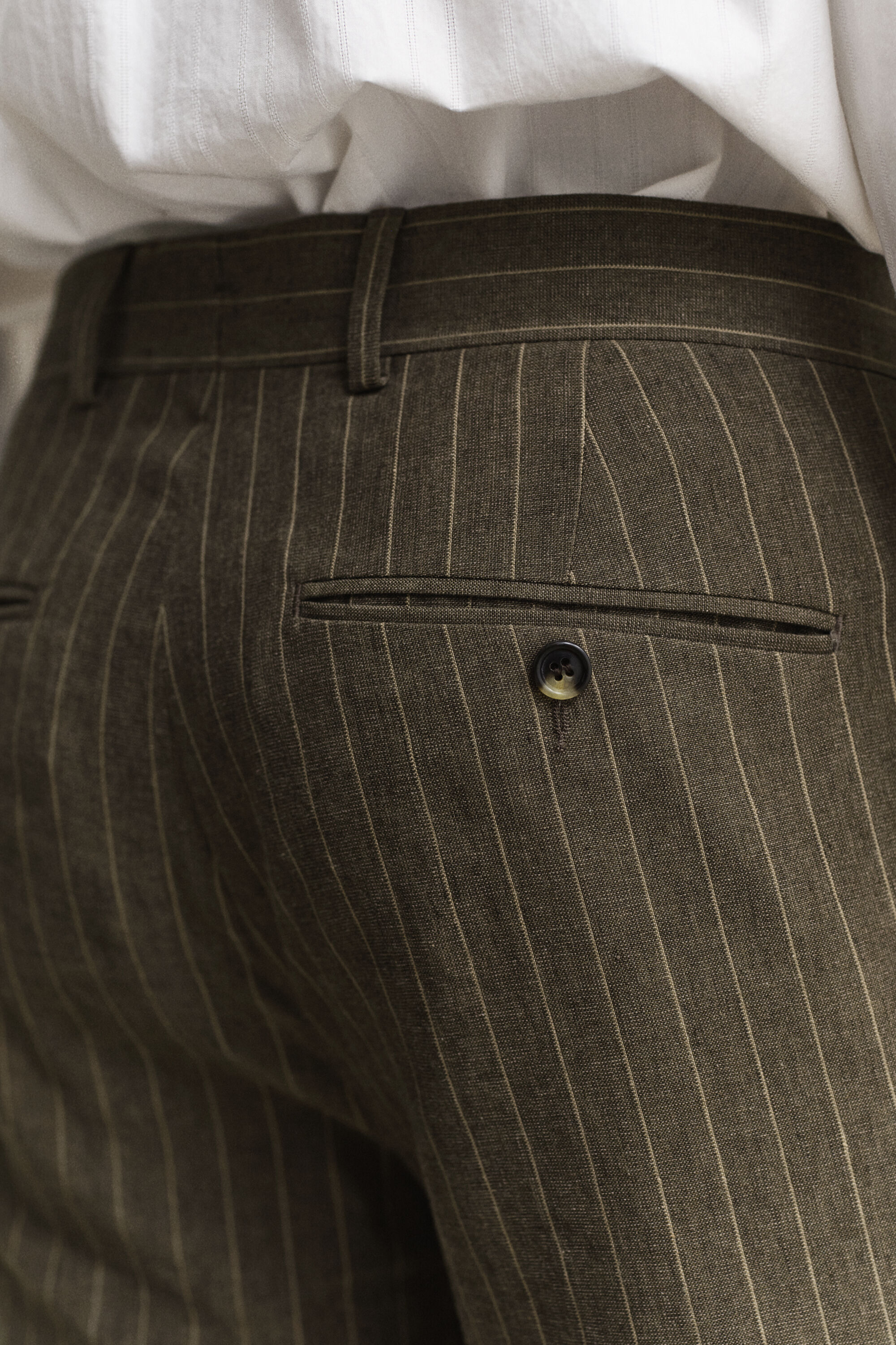 Calças de fato com padrão Pinstripe