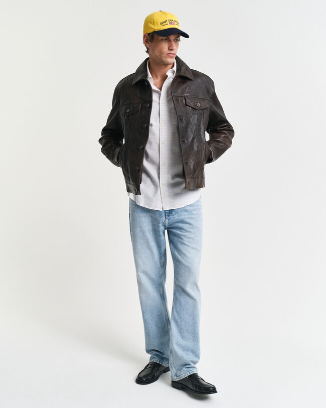 Camisa Oxford cl&aacute;ssica Tattersall regular fit