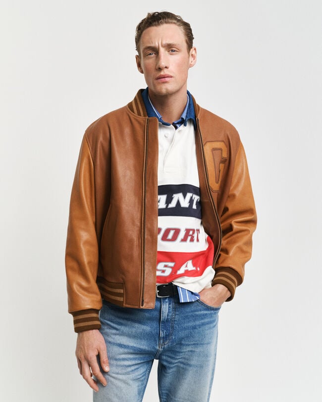 GANT Varsity Jacket em pele