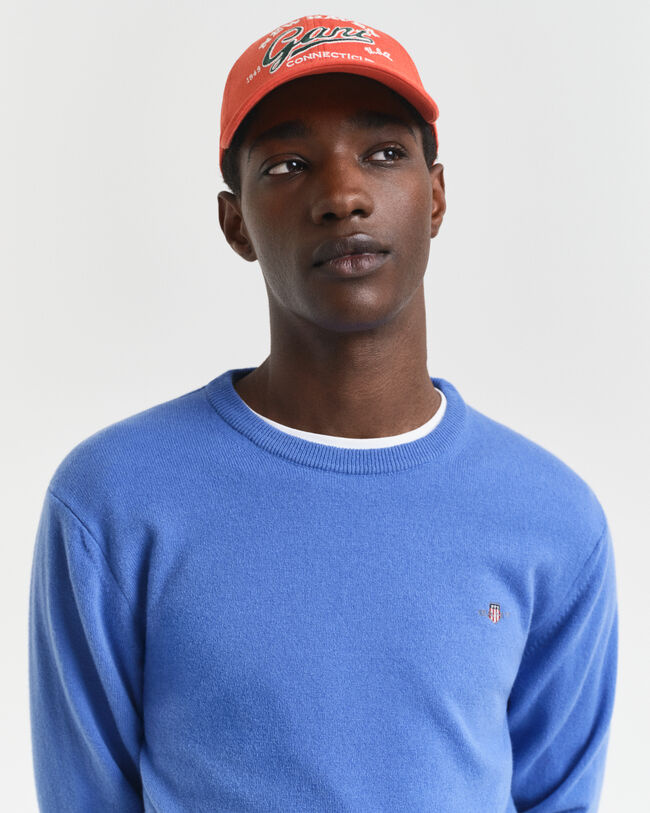 Camisola de malha com decote redondo em lã extrafina