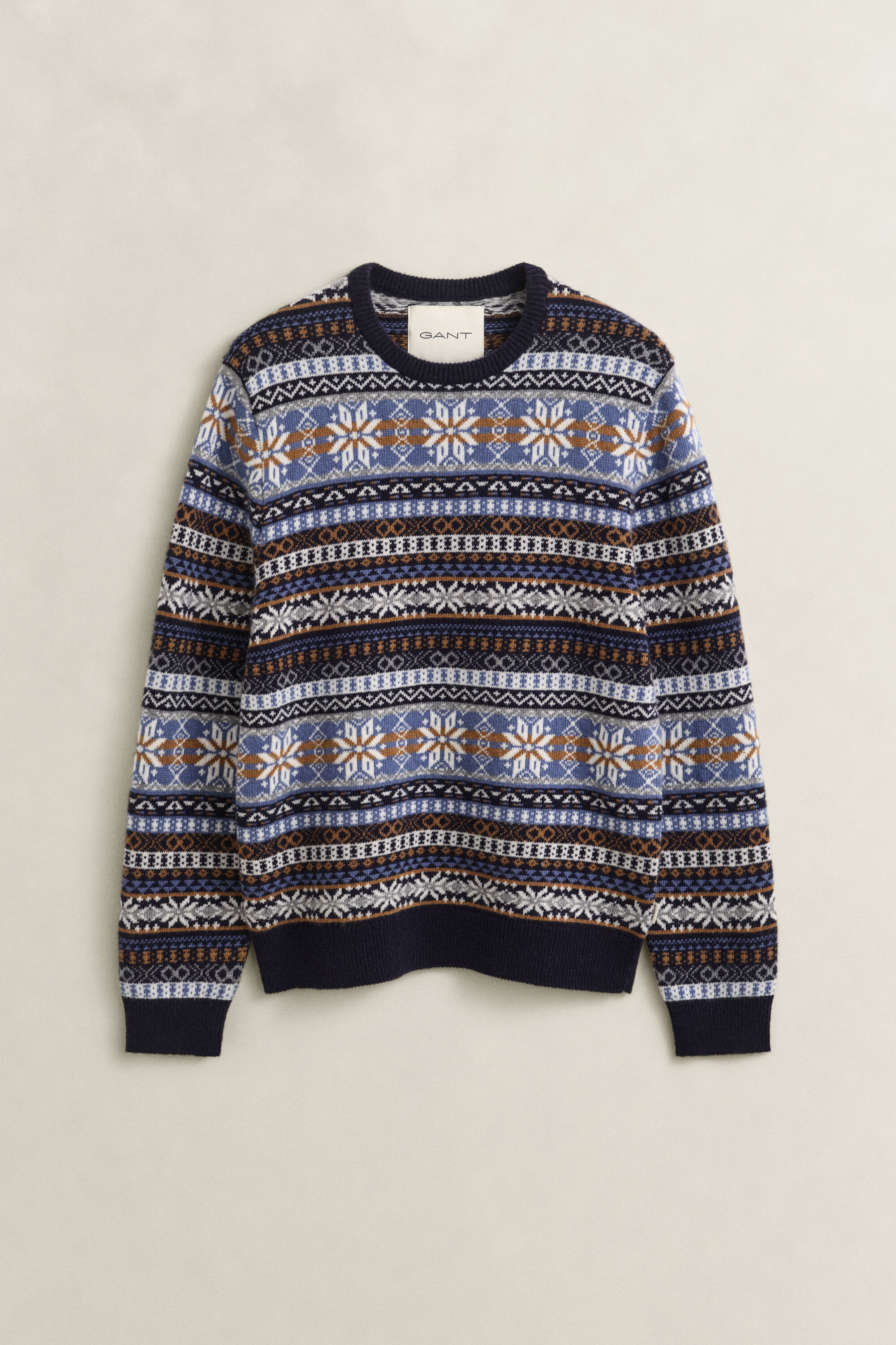 Camisola de malha com decote redondo Fair Isle