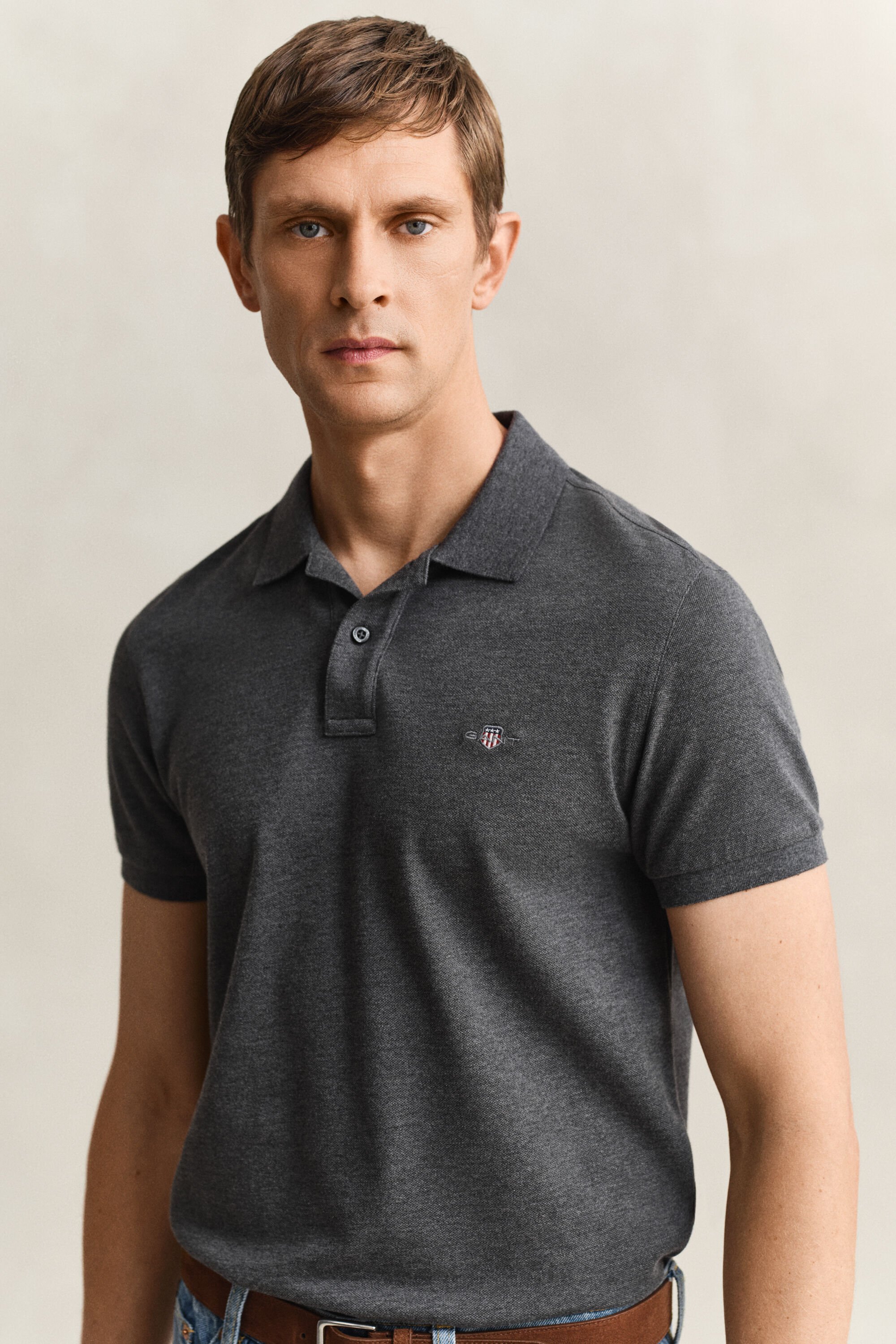 Polo em algodão piqué Shield slim fit