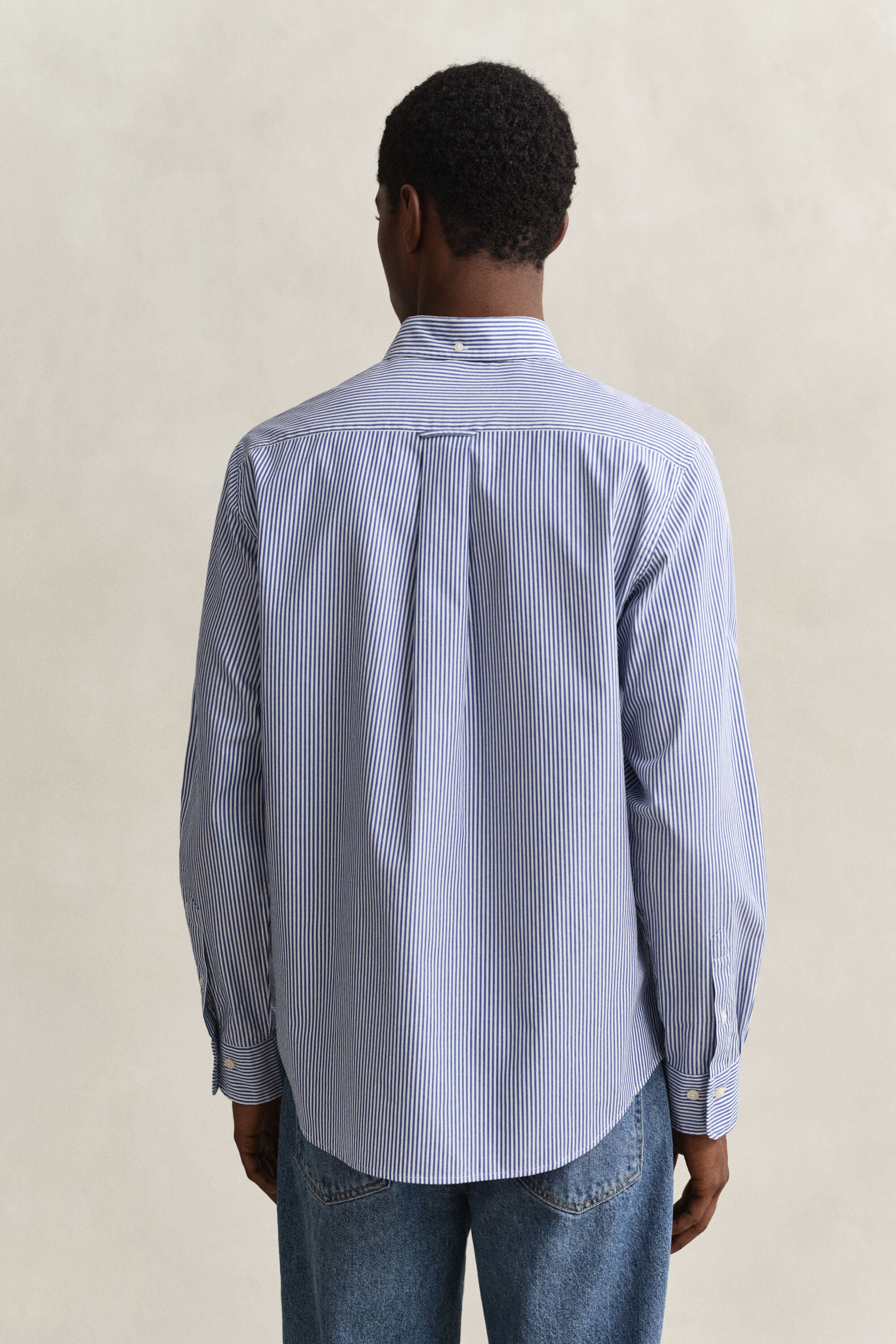 Camisa em popelina às riscas Classic regular fit