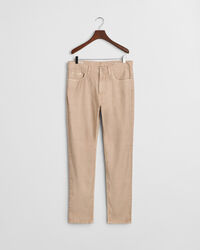 Cal&ccedil;as de ganga em linho e algod&atilde;o slim fit