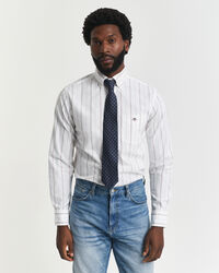 Camisa Oxford clássica às riscas regular fit
