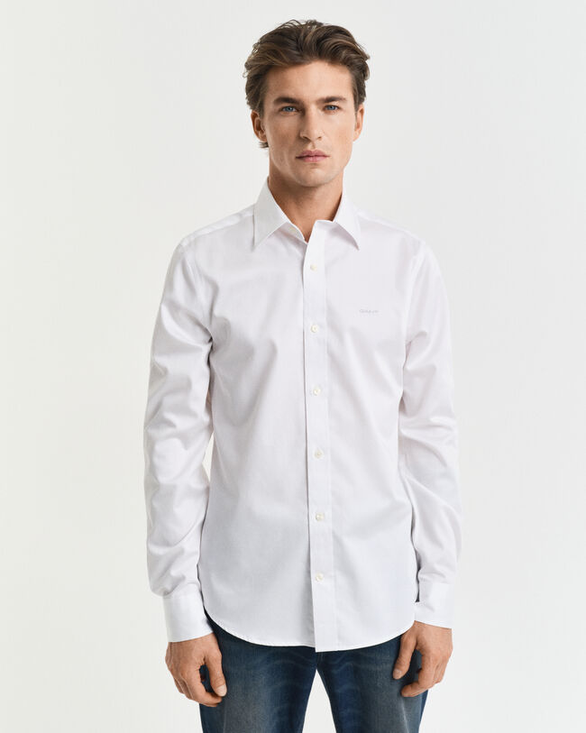 Camisa em cetim slim fit