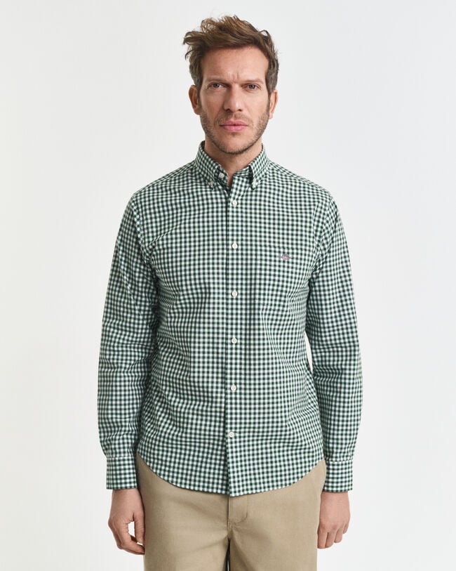 Camisa em popelina gingham Classic regular fit