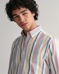 Camisa Oxford às riscas regular fit