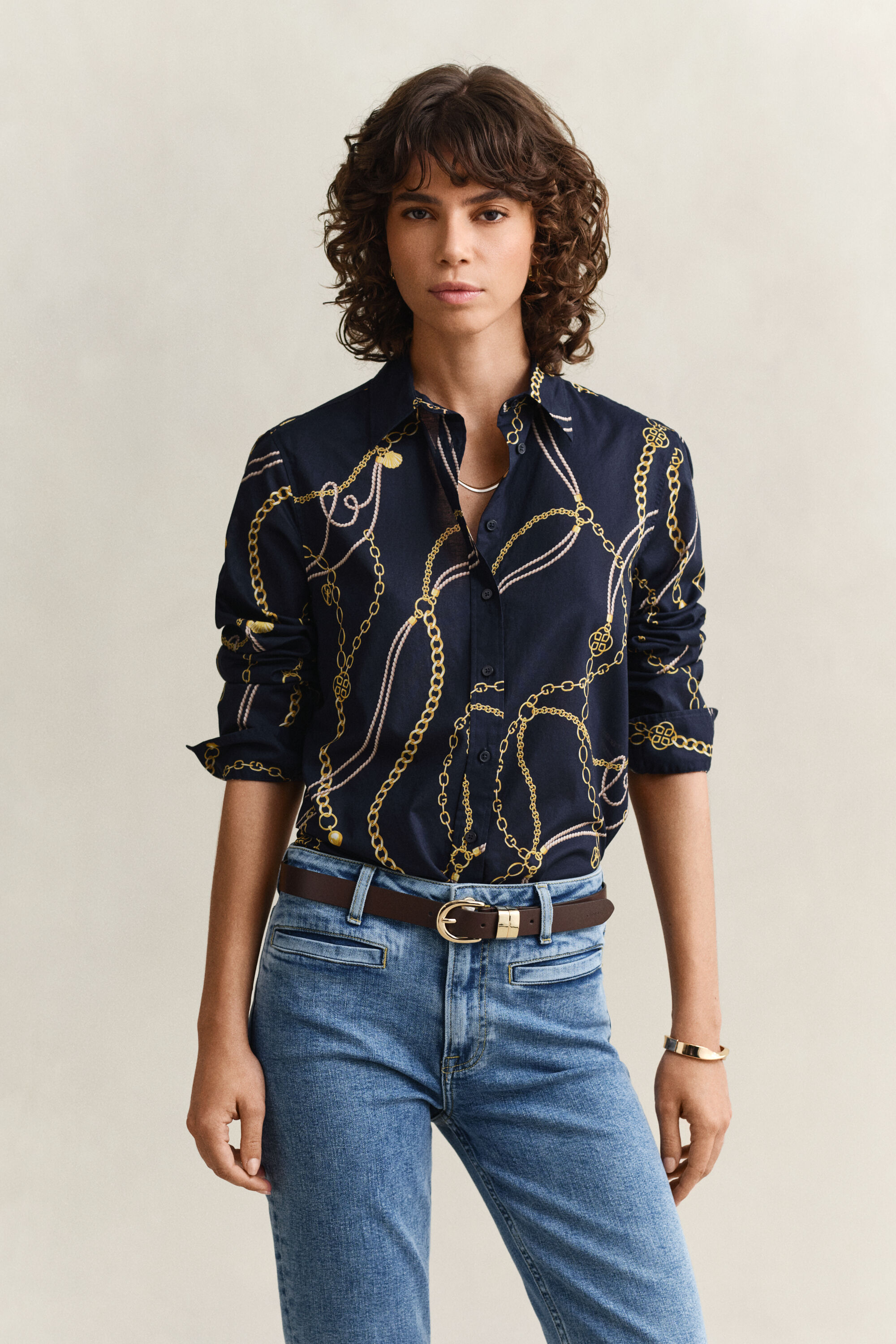 Camisa em voile de algodão