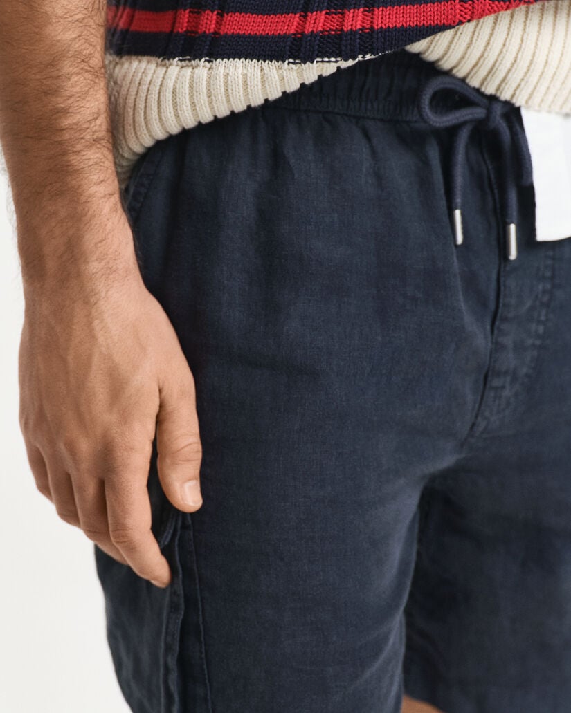 Cal&ccedil;&otilde;es Cargo em linho regular fit