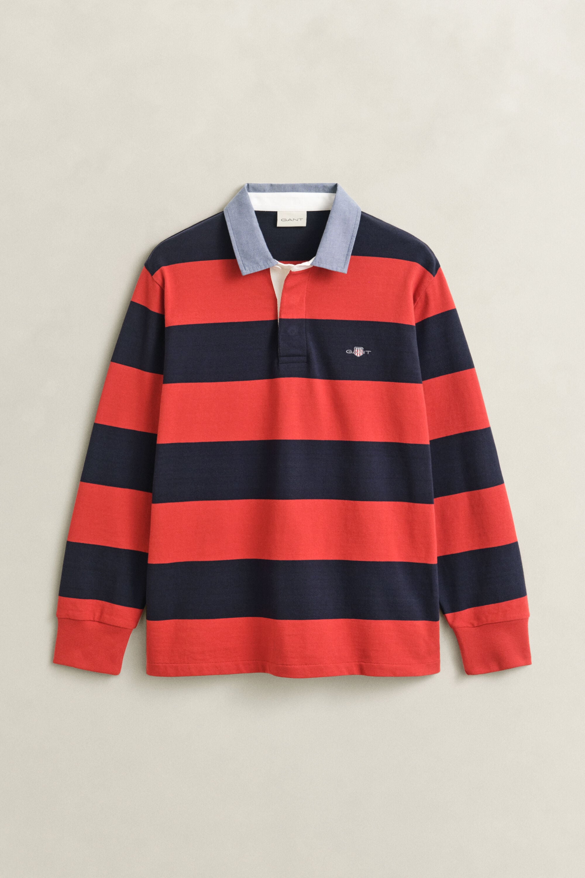 Heavy Rugger às riscas com colarinho em chambray
