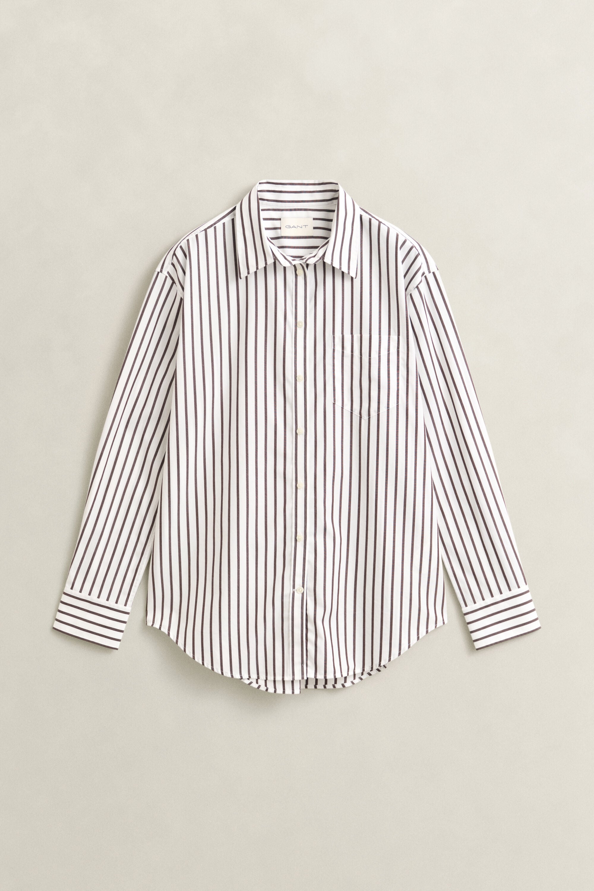 Camisa em popelina às riscas Classic relaxed fit