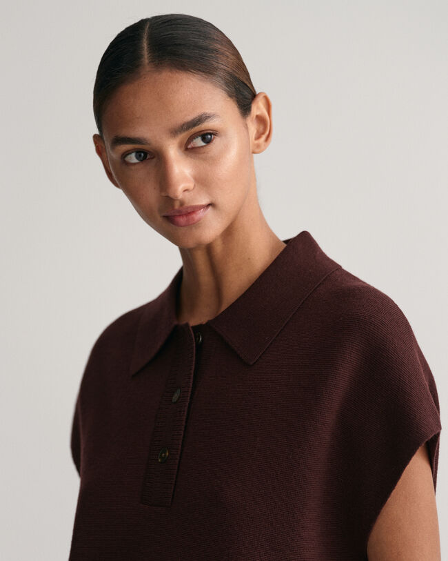 Pulover curto estilo polo