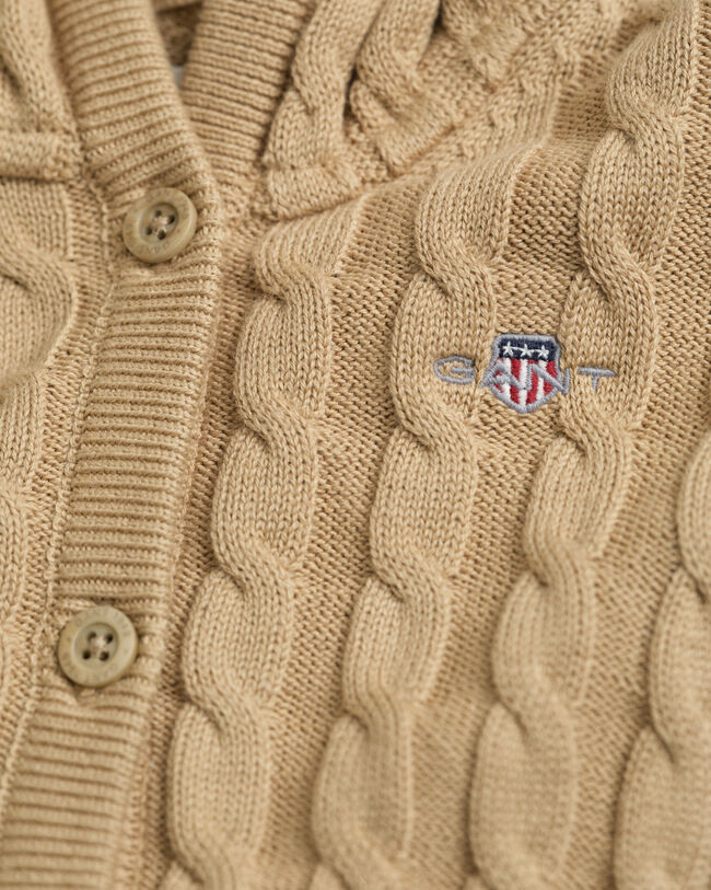 Casaco de malha entrançada em algodão Baby