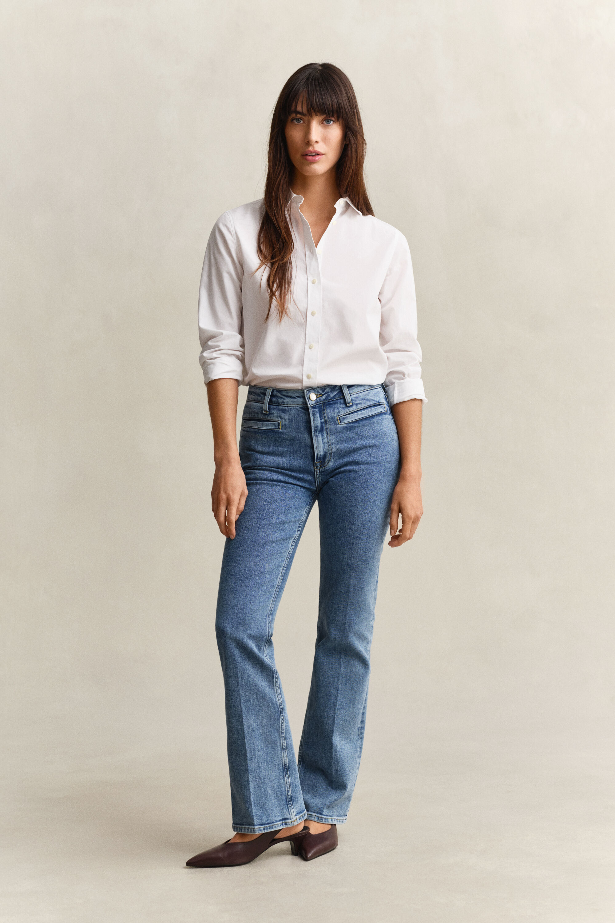 Calças de ganga evasê Monogram