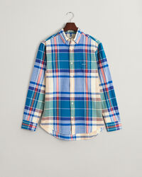 Camisa Madras &iacute;ndigo regular fit