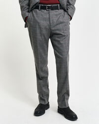 Calças de fato com padrão de xadrez slim fit